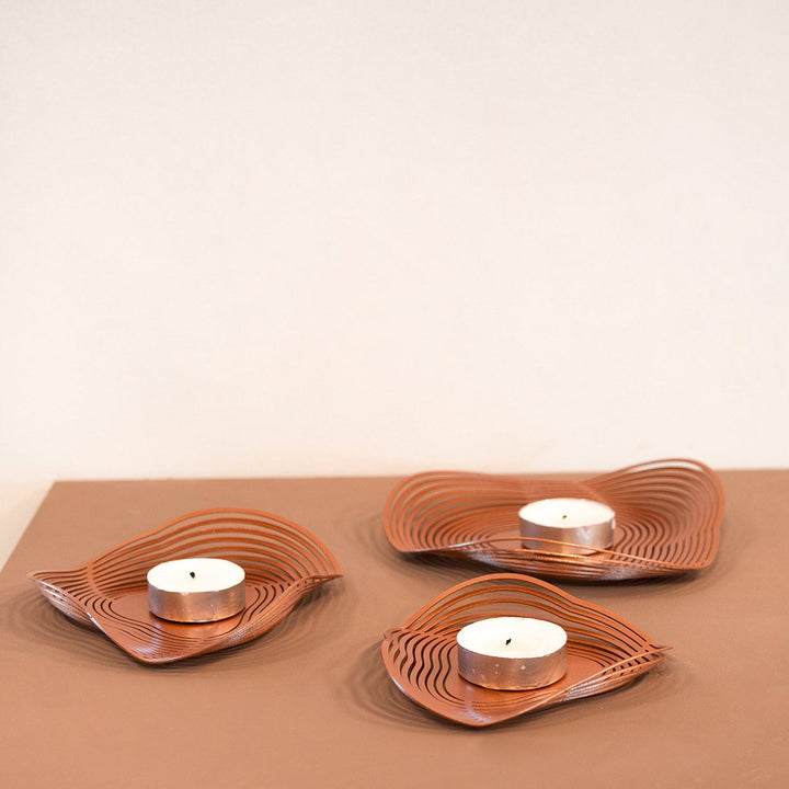 Spiral 3'lü Set Tealight Modern Salon Duvar Dekorasyonu Modelleri