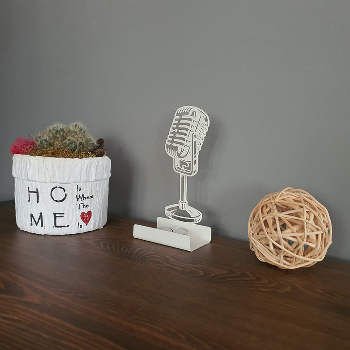 Microphone - Personalized Metal Candle Holder - APH008